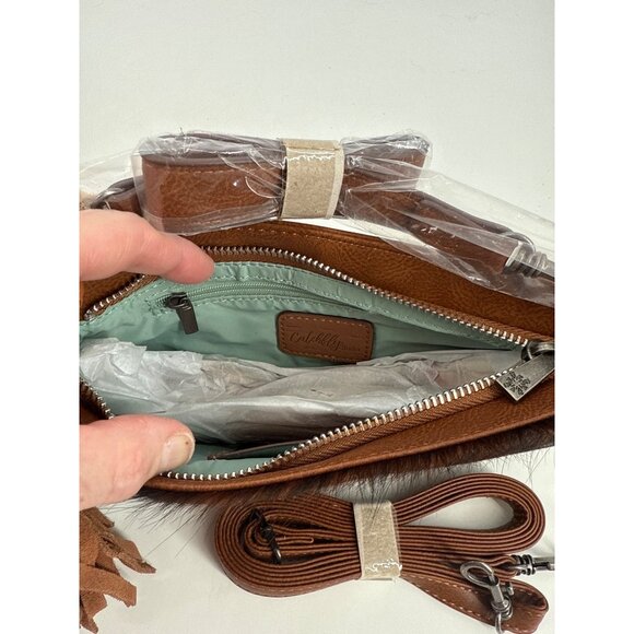 CATCHFLY STUDIO Hair on Hide Purse Shoulder Crossbody Bag Convertible New - Picture 8 of 9